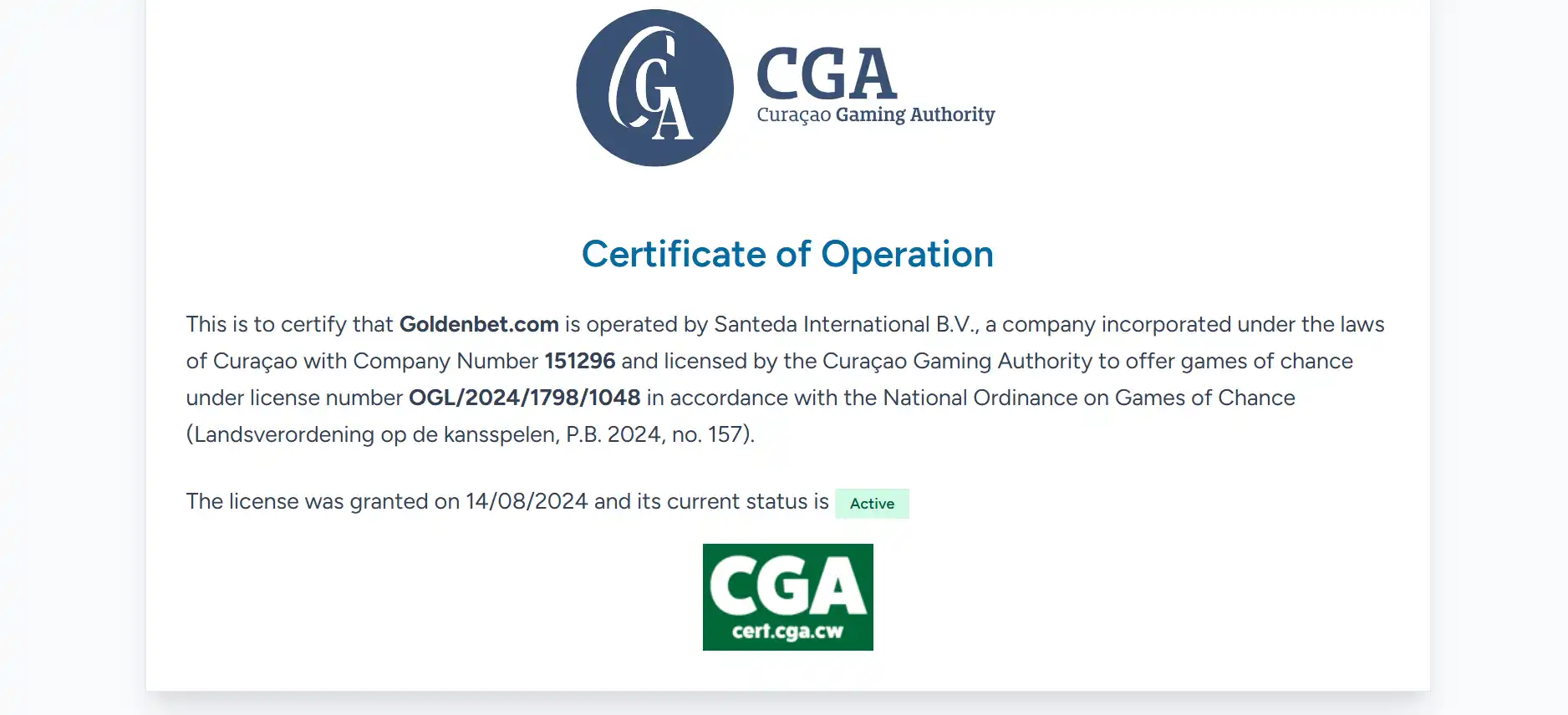 Official regulator licence and register evidence for Velobet and Santeda International B.V.