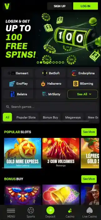 Velobet responsive website displayed in a mobile phone browser